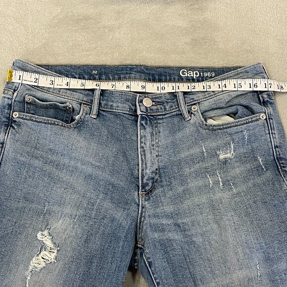 GAP Distressed Mid-Rise Skinny Jeans Size 32 Tall - Picture 6 of 16